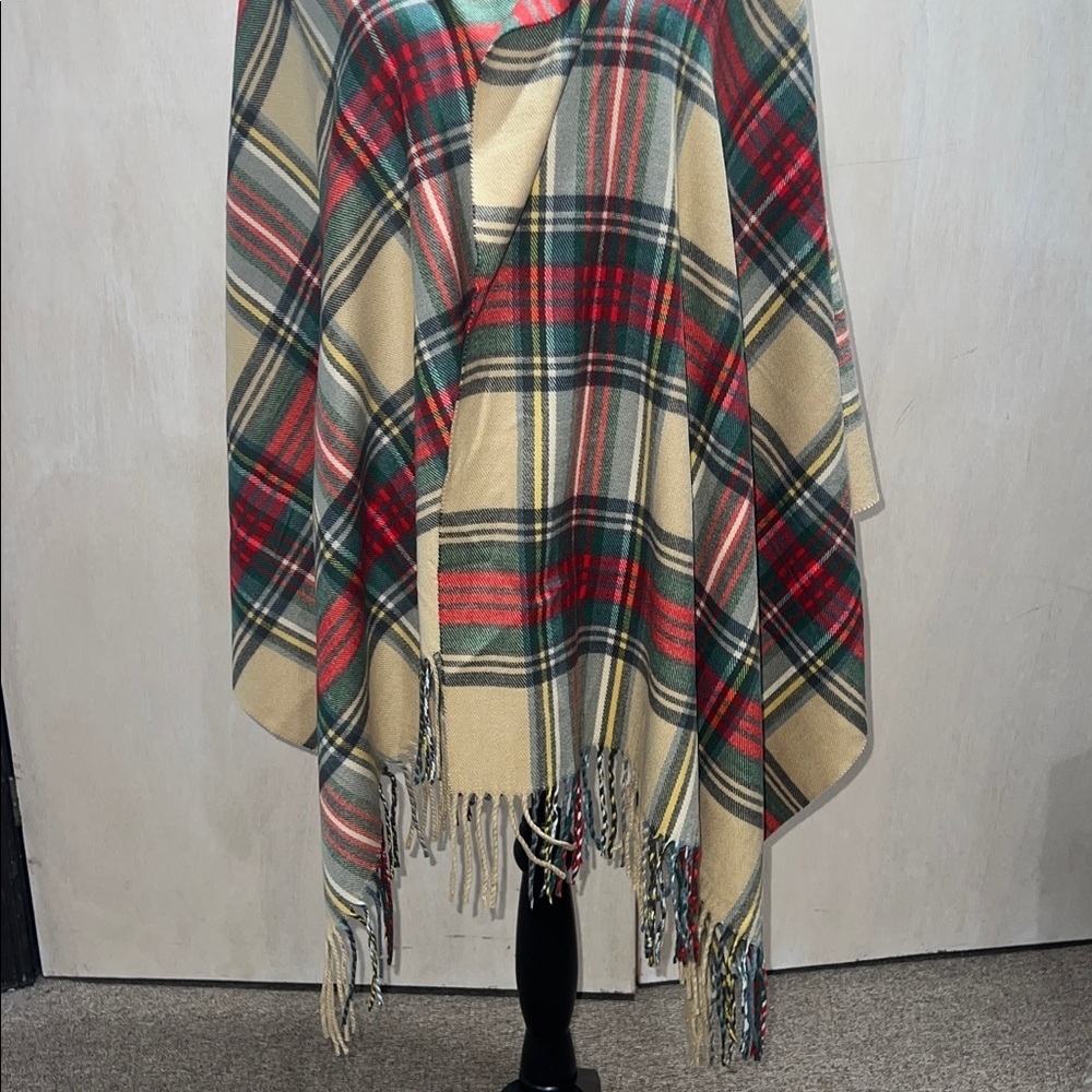 Plaid Shawl Wrap Scarf - Picture 3 of 4